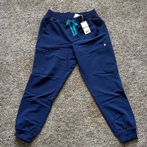 NWT Figs Sapphire Uman Relaxed -Jogger Scrub Pant w/ Teal Drawstring